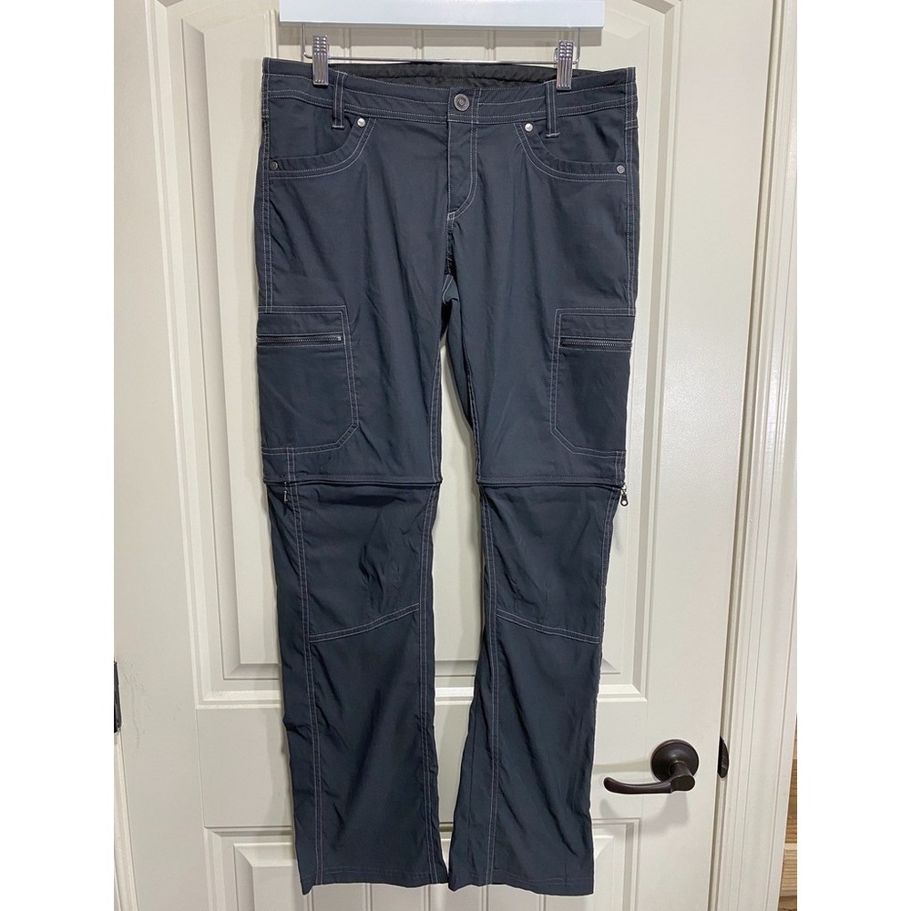 KUHL Renegade Women's 8 Reg Convertible Zip Off Pants Charcoal Gray Hiking